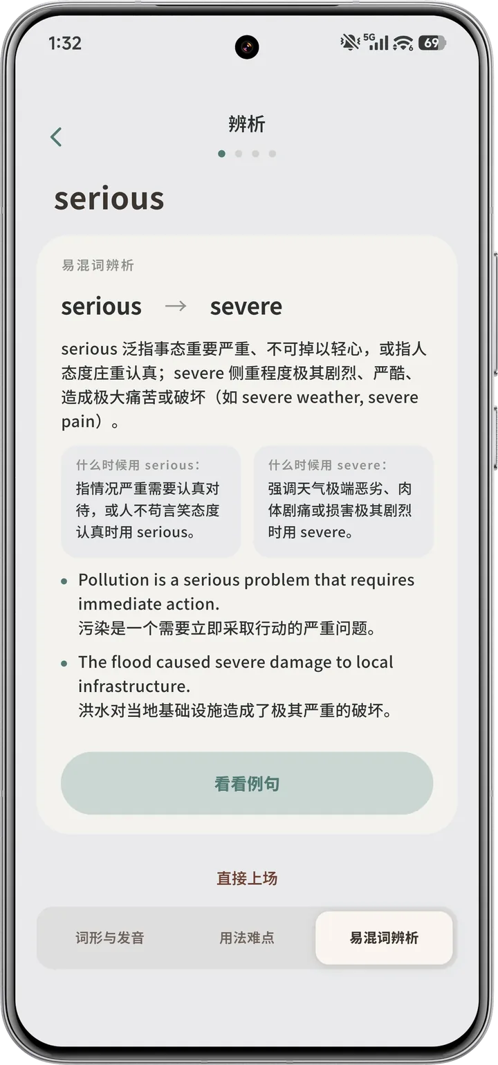 GouTA 实际画面 · 辨析 serious 与 severe